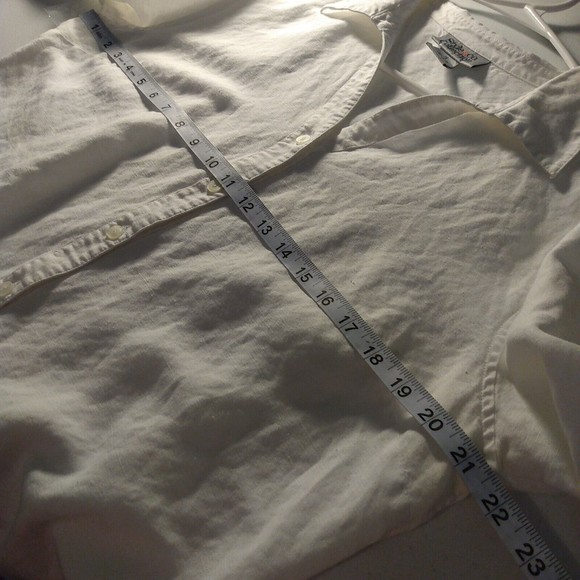 Style & Co. Collection White Linen Blend 3/4 Sleeve Blouse Top Women's Size 16 - Picture 7 of 10